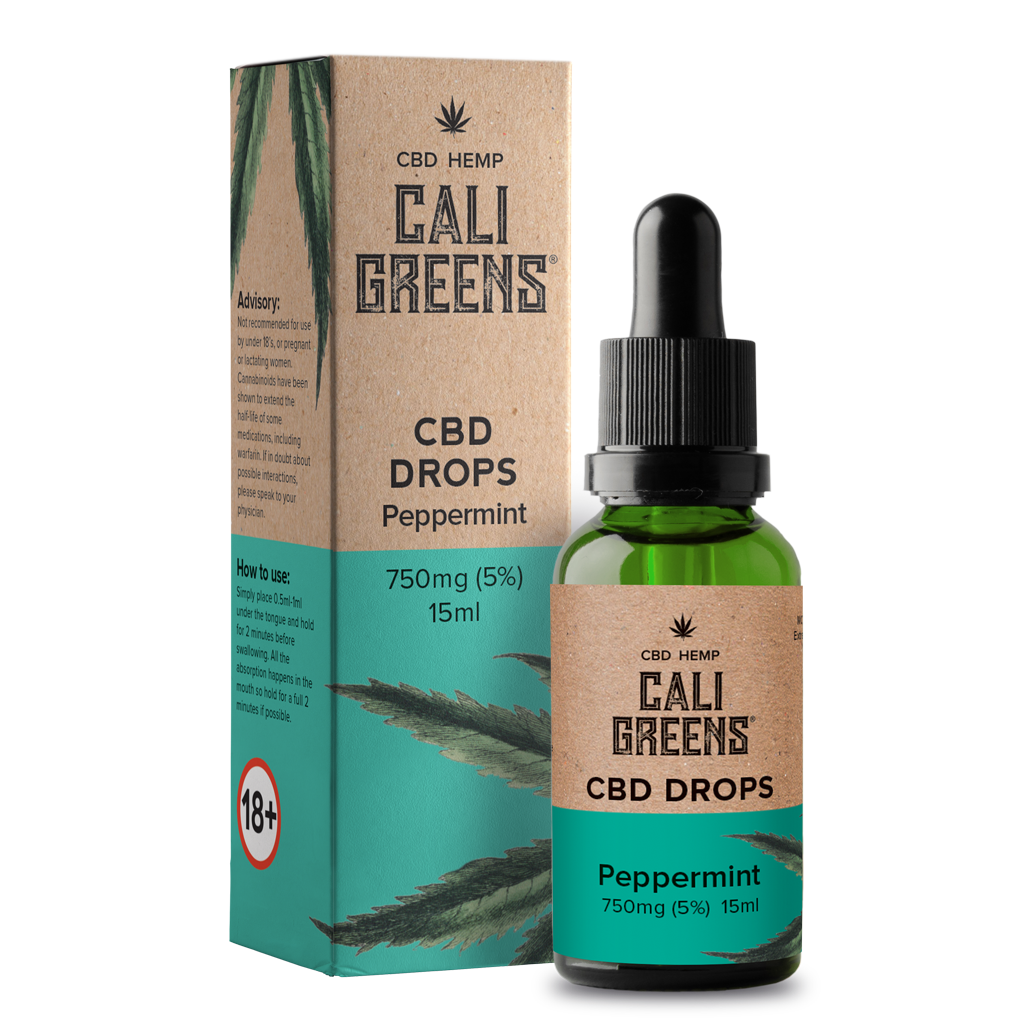 CALI GREENS CBD 750MG ORAL DROPS (PEPPERMINT) 15ML - My Vapery South Africa