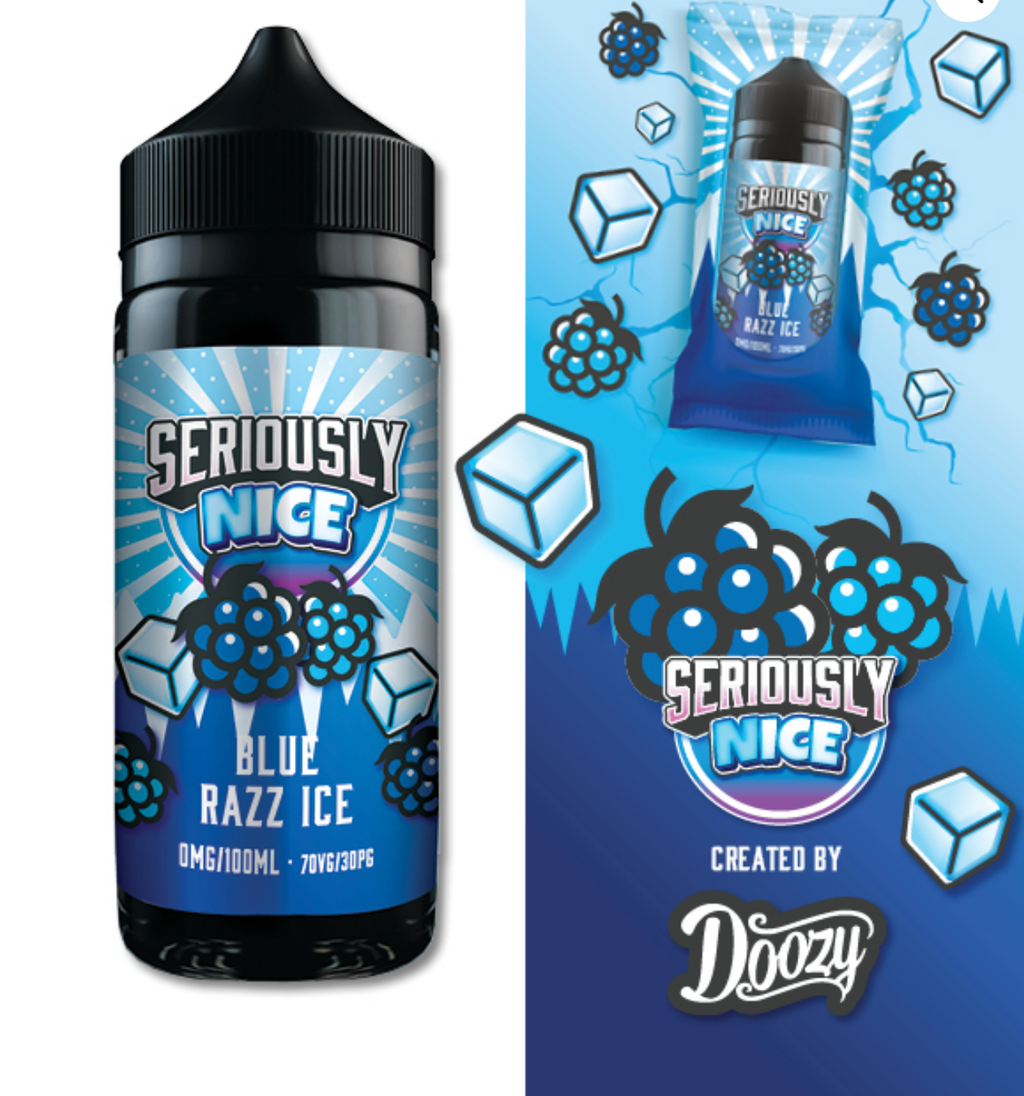 Seriously Nice Blue Razz Ice E-liquid Shortfill 120ML/3MG